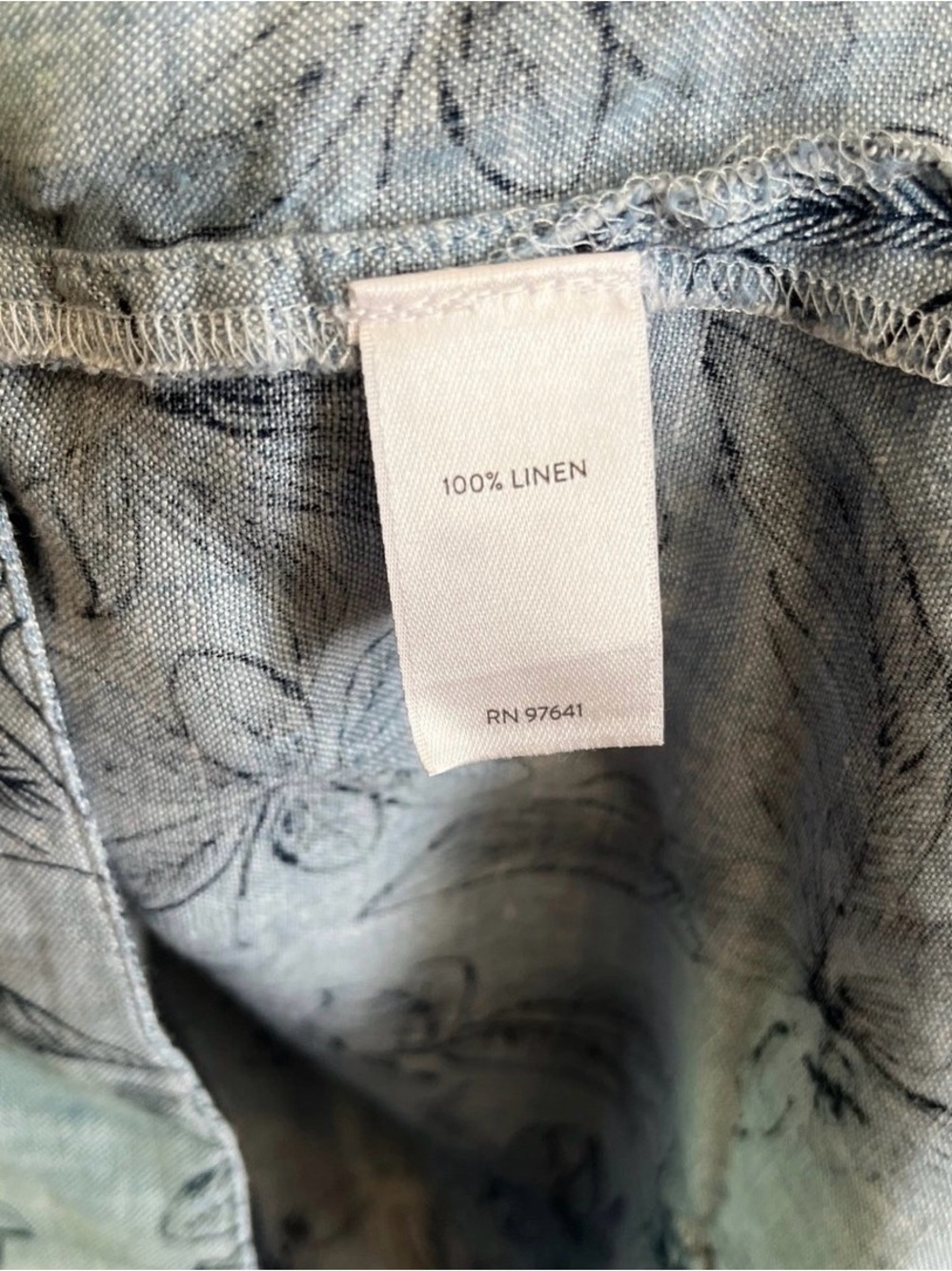 J.Jill Love Linen V-Neck 2tone blue: denim & navy Large 100% linen v neck - Picture 4 of 6